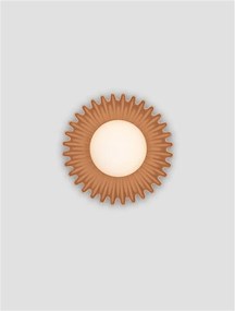 Aplica decorativa ceramica caramel, sticla alb, PETEL