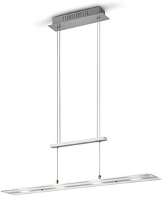 Lustră gri LED cu abajur din sticlă Milos – Trio