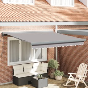 vidaXL Marchiză retractabilă manuală gri deschis 300x250 cm