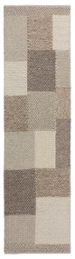 Covor tip traversă bej țesut manual din amestesc de lână 60x230 cm Minerals Patchwork – Flair Rugs