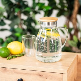 Carafă de sticlă cu capac 4Home BambooHot&Cool, 1,7 l