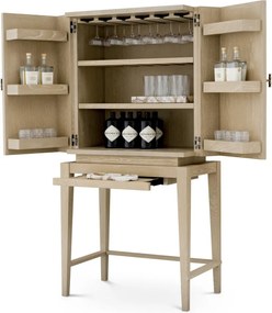 Dulap de Bar Design LUX, Lemn, Rattan, Borchard stejar albit