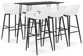 vidaXL Set mobilier de bar, 7 piese, negru și alb