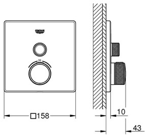 GROHE 29123000 - Baterie termostatică de duș GROHTHERM SMARTCONTROL, crom