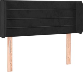 vidaXL Tăblie de pat cu aripioare negru 103x16x78/88 cm catifea