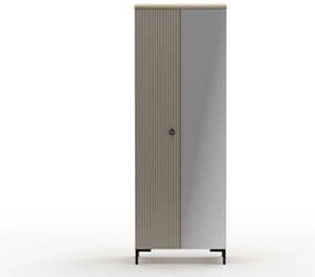 Dulap de haine Demandaron 4 (taupe + stejar silverjack) (cu oglindă). 1116817