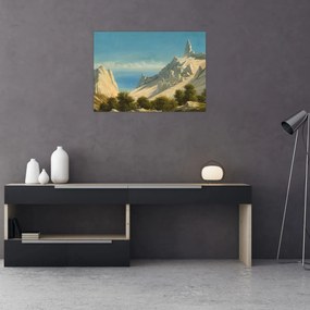 Tablou pe sticlă - Georg Emil Libert, View of Sommerspiret, the Cliffs of Møn, reproducere (70x50 cm)