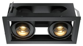 Corp incastrabil cu 2 spoturi LED directionabile Metal Modern negru