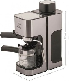 La mâna a doua: Espressor manual First Austria FA-5475-2, 800W, Rezervor 0.250L, Vas de sticla, Pauza, Inox/Negru