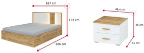 Expedo Set mobilier pentru dormitor GLUME,160x200, stejar wotan/alb