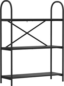 vidaXL Raft pentru cărți Stejar Negru 80 x 30 x 109 cm Lemn compozit