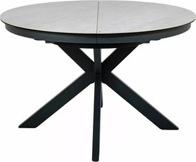 Masa extensibila Porto Ceramic bej lucios/negru mat L120-160xl120 cm