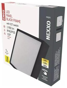 Plafonieră negru-mat LED 22.5x22.5 cm Nexxo – EMOS