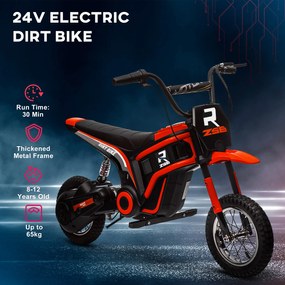 HOMCOM Motocicletă Electrică pentru Copii cu Accelerație Manuală și 2 Viteze, 119x64x76,5 cm, Roșu | Aosom Romania