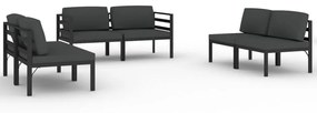 3107802 vidaXL Set mobilier de grădină cu perne, 6 piese, antracit, aluminiu