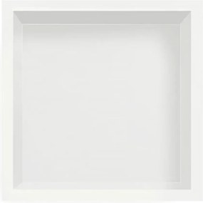 Raft incastrat patrat Balneo Wall-Box 30x30x7 cm alb periat
