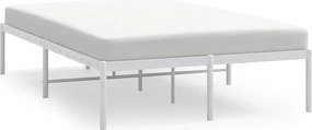 vidaXL Cadru pat metalic, alb, 135x190 cm