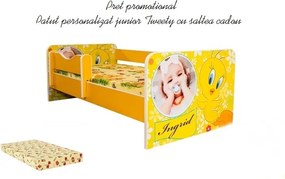 Pat junior personalizat Tweety cu saltea cadou