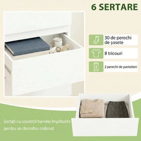 HOMCOM comoda îngustă cu sertare | Aosom Romania