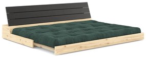 Canapea verde-închis extensibilă cu tapițerie din catifea reiată 196 cm Base – Karup Design