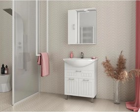 Set dulap baza suspendat alb si lavoar Drop Ritmo 65 cm