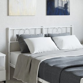 355546 vidaXL Tăblie de pat metalică, alb, 150 cm