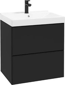 Dulap suspendat pentru lavoar negru mat Defra MO-RE 60 cm