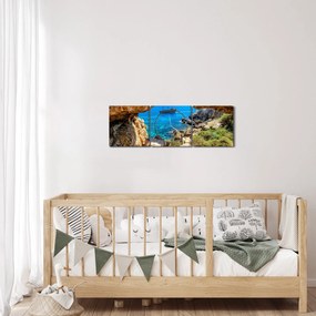 Tablou - Capul Greco (cu ceas) (90x30 cm)