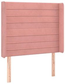 3119755 vidaXL Tăblie de pat cu aripioare, roz, 83x16x118/128 cm, catifea