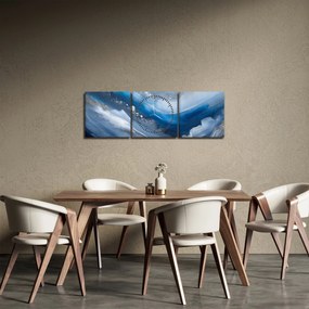 Tablou - Abstractizarea oceanului (cu ceas) (90x30 cm)