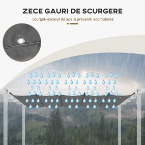 Outsunny Acoperis retractabil pentru pergola, Copertina de rezerva din material textil pentru pergole de 4 x 3 (m), gri inchis | AOSOM RO