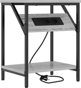 vidaXL Dulap de noapte Gri Sonoma 38 x 30 x 48 cm Lemn compozit