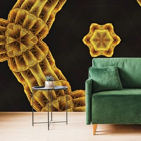 Tapet Mandala interesantă aurie