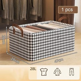 Cos de depozitare CADDY 2514, 47x28x20 cm, Pliabil, Negru/Alb