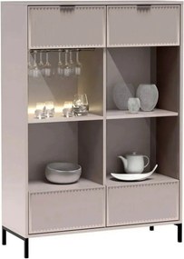 Vitrina LINKASTYLE LS8, casmir, PAL/sticla, 105x41x150 cm