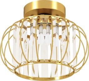 HOMCOM Plafonieră modernă, cristale, auriu, soclu E27, ideală pentru living și dormitor | Aosom Romania