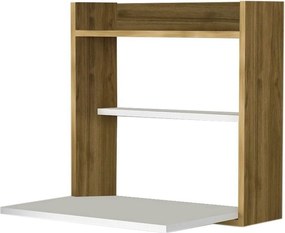 Birou pentru laptop 745DCD3809, alb/alun, PAL melaminat, 60x20x60 cm