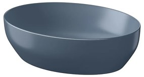 Lavoar pe blat albastru mat 50 cm, oval, Cersanit Larga Albastru mat