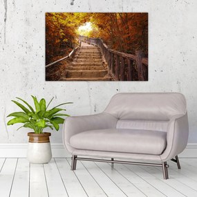 Tablou - Scări în natură în toamnă (90x60 cm)