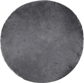 vidaXL Covor din Lână Faux Tafalla Antracit Ø 80 cm Poliester