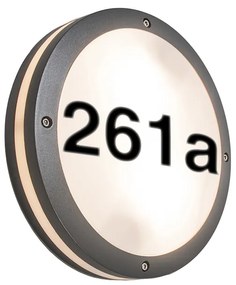 Lampă de perete exterioară antracit cu număr de casă IP54 - Glow