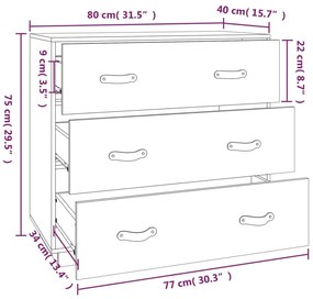 Servanta, maro miere, 80x40x75 cm, lemn masiv de pin 1, maro miere