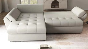 Colțar extensibil dumonde cu ladă de depozitare si sezut confortabil din spuma high-density, Loana Enjoy Bej 270x185 cm