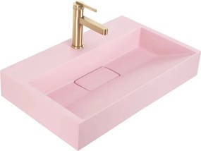 Lavoar compozit pe blat sau suspendat Rea Goya 60 cm roz mat