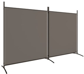 350276 vidaXL Paravan de cameră cu 2 panouri, antracit, 348x180 cm