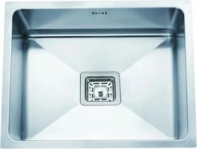 Chiuveta inox Inter Ceramic cu o cuva fara picurator finisaj inox satinat 51x48 cm