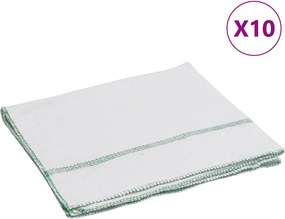 vidaXL Lavete de curățat, 10 buc., alb cu dungi verzi, 50x60 cm