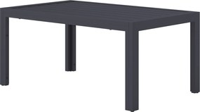 Outsunny Masă joasă de grădină, masă auxiliară de terasă dreptunghiulară, cadru din oțel, blat cu lamele, 101,5 x 61 x 46 cm, gri | Aosom Romania