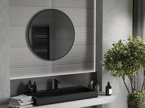 Mexen Loft oglindă de baie rotundă 80 cm, ramă neagră - 9850-080-080-000-70