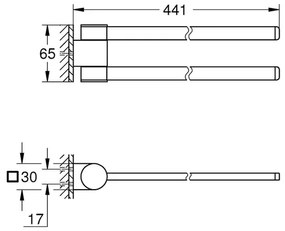 Bara dubla portprosop Grohe Selection 44 cm auriu periat Cool Sunrise